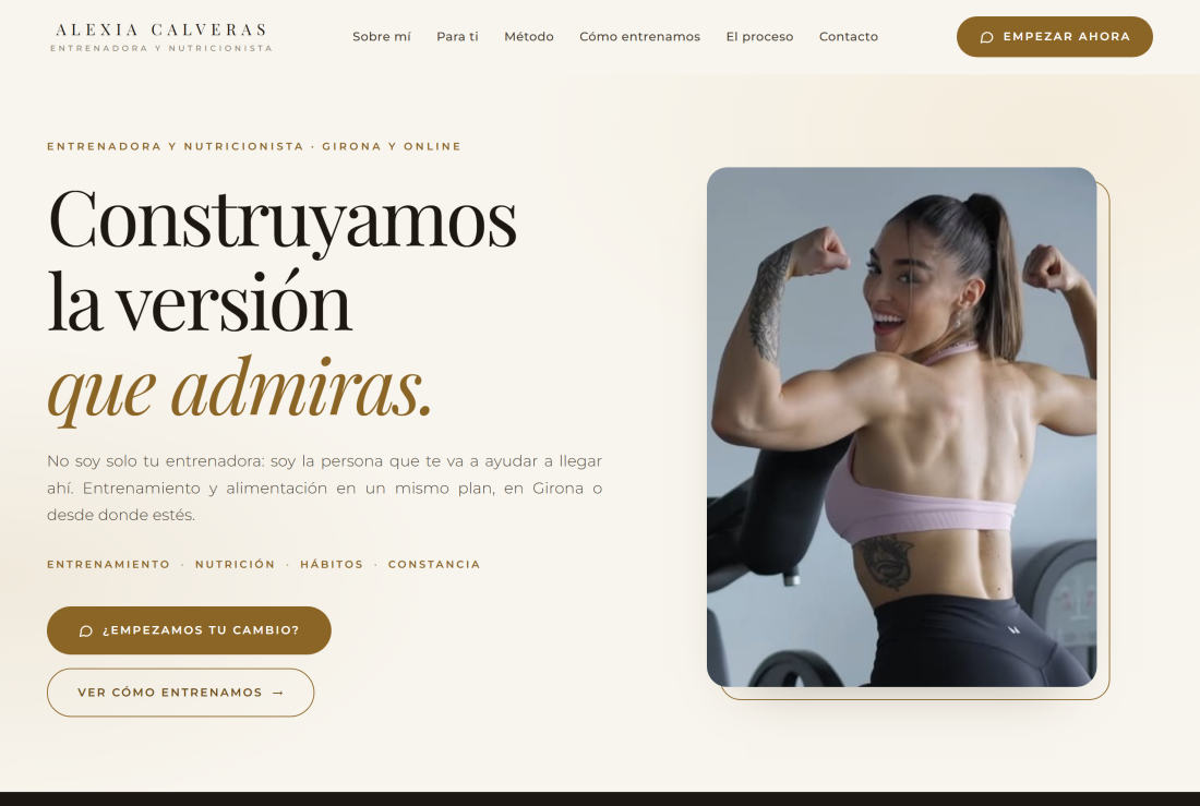 Página de inicio de la web de Alexia Calveras