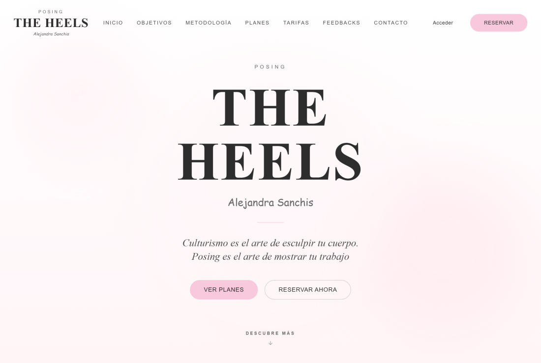 Página de inicio de la web de The Heels